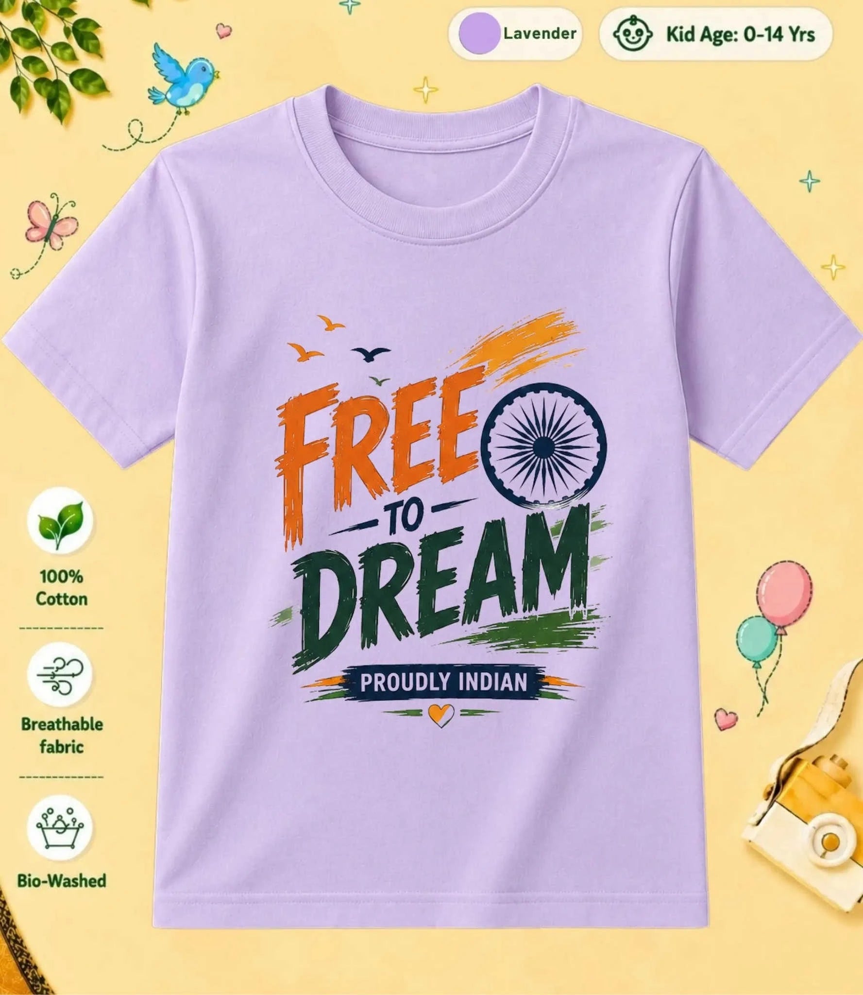 15 August Special Day Kid Cotton Tee Swiftsoul