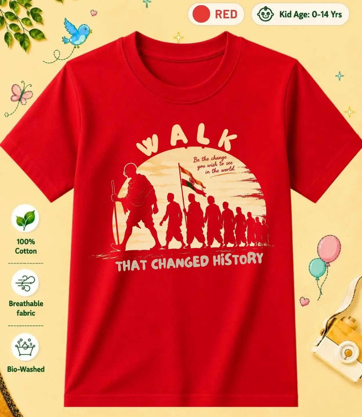 2 October Special Day Kid Cotton Tee Swiftsoul