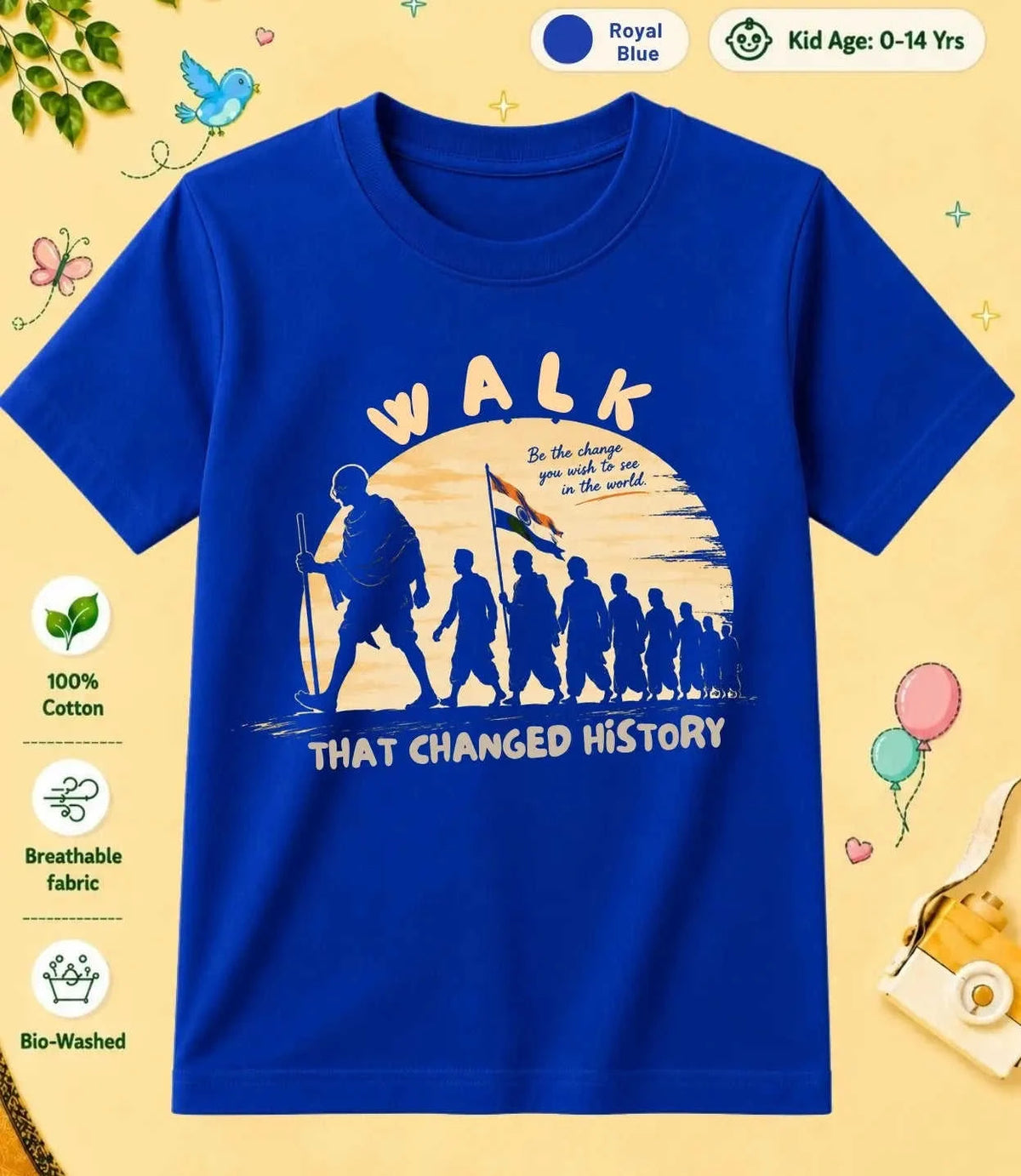 2 October Special Day Kid Cotton Tee Swiftsoul