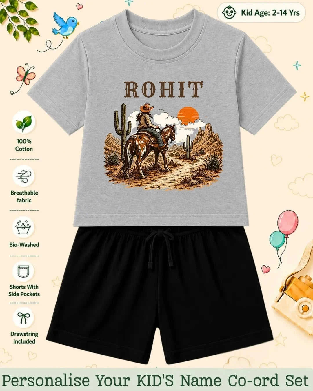 Adventure Custom Kid Co-ord Set Swiftsoul
