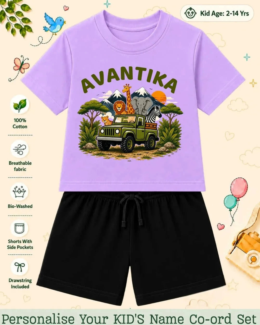 Adventure Custom Kid Co-ord Set Swiftsoul