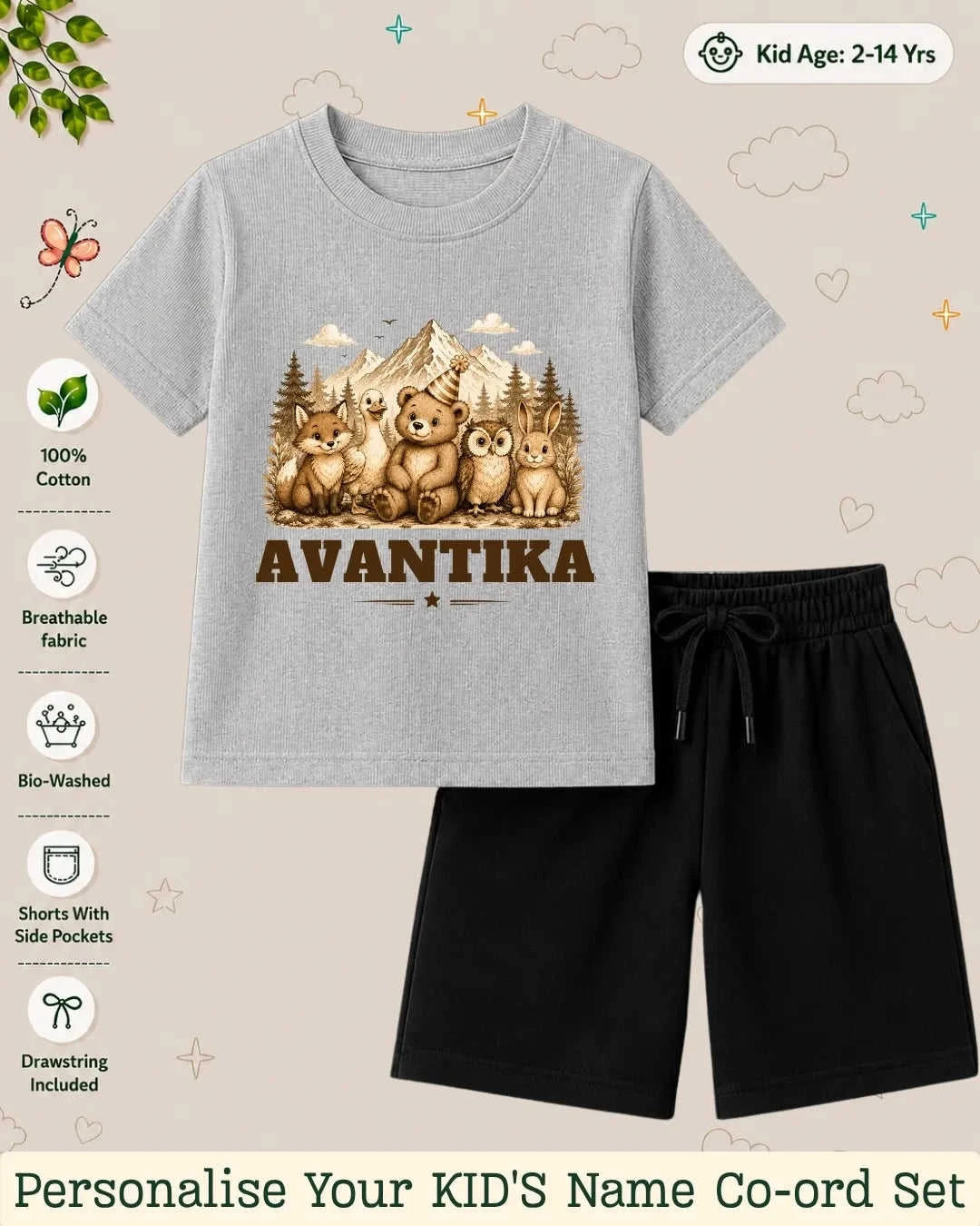 Adventure Custom Kid Co-ord Set Swiftsoul