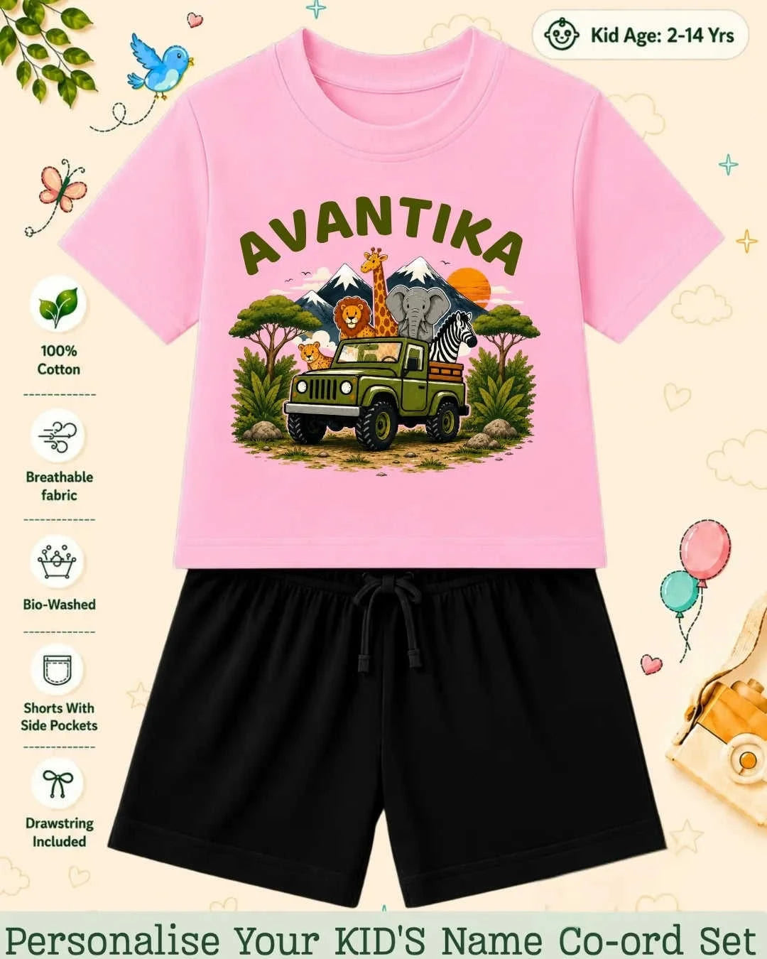 Adventure Custom Kid Co-ord Set Swiftsoul