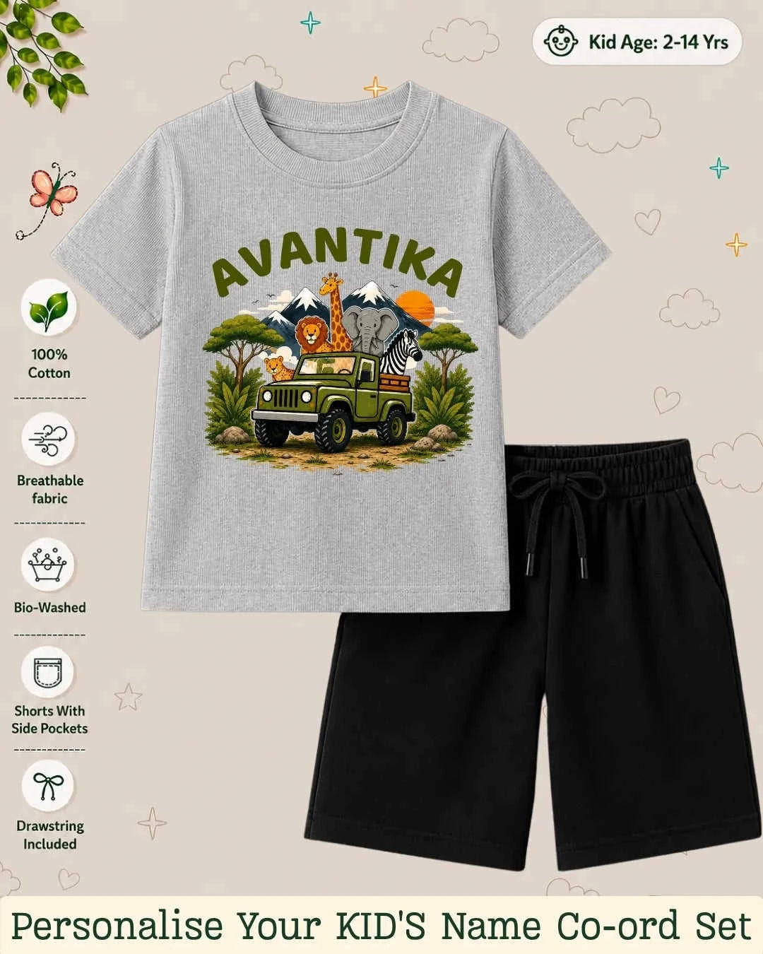 Adventure Custom Kid Co-ord Set Swiftsoul