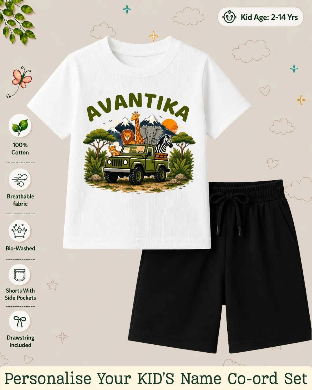 Adventure Custom Kid Co-ord Set Swiftsoul