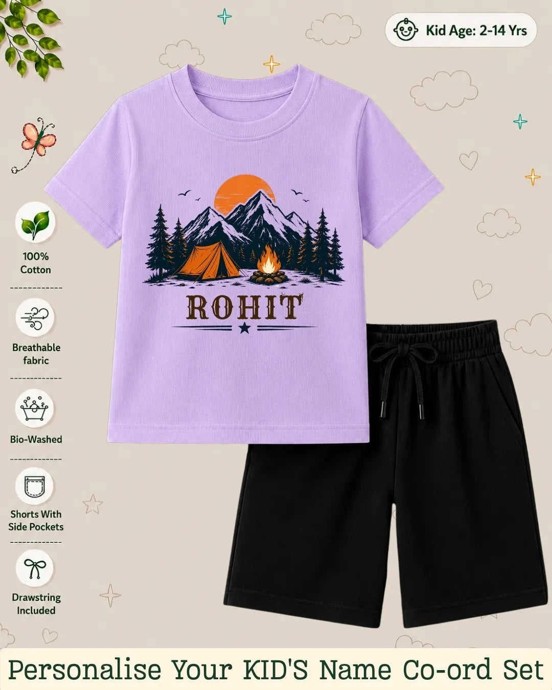 Adventure Custom Kid Co-ord Set Swiftsoul