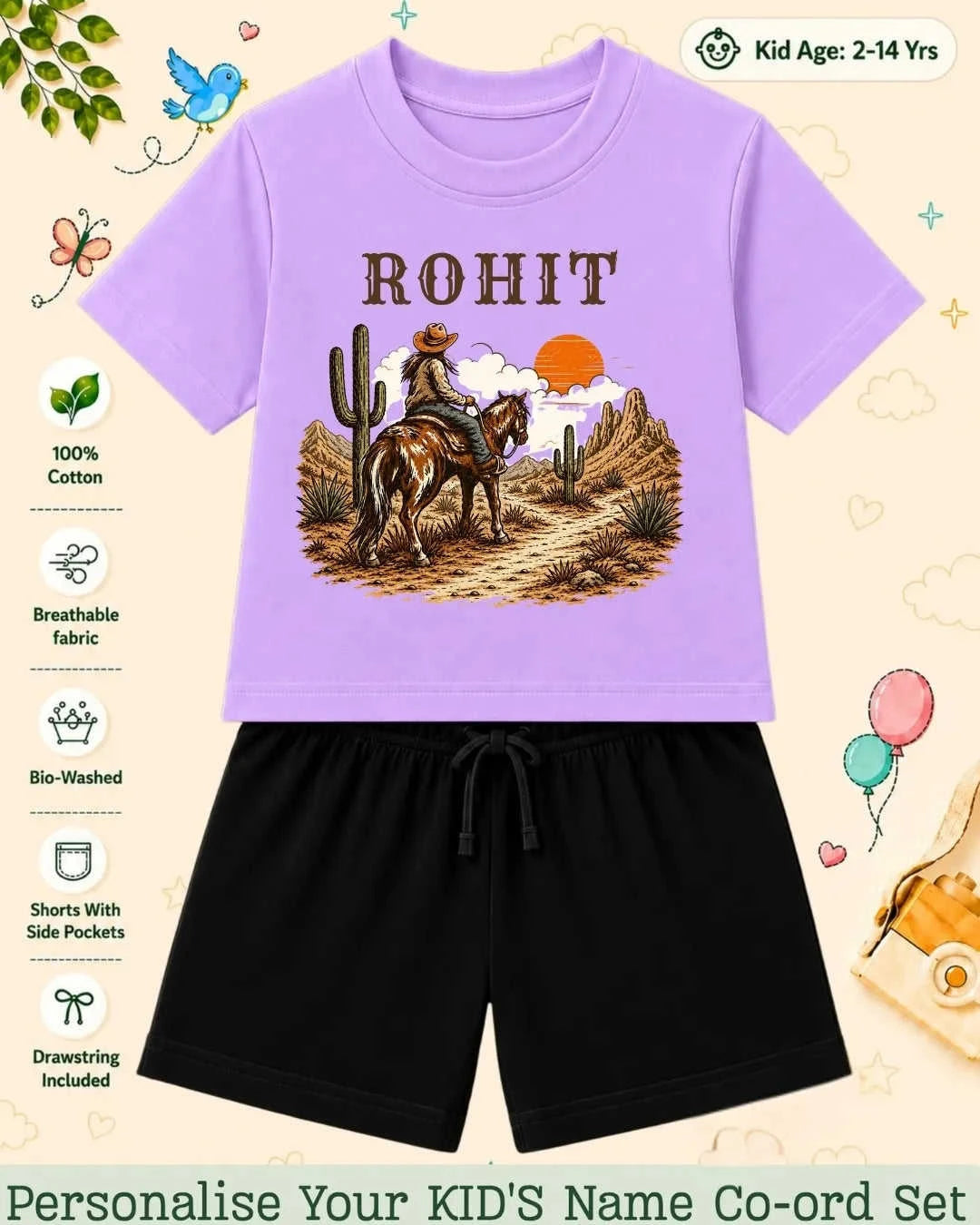 Adventure Custom Kid Co-ord Set Swiftsoul