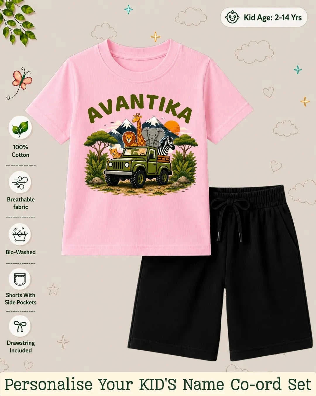 Adventure Custom Kid Co-ord Set Swiftsoul