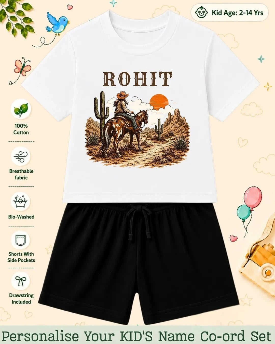 Adventure Custom Kid Co-ord Set Swiftsoul