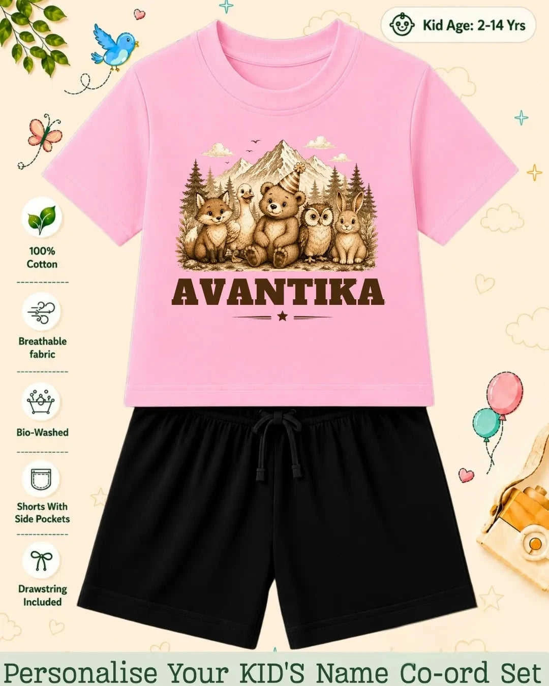 Adventure Custom Kid Co-ord Set Swiftsoul