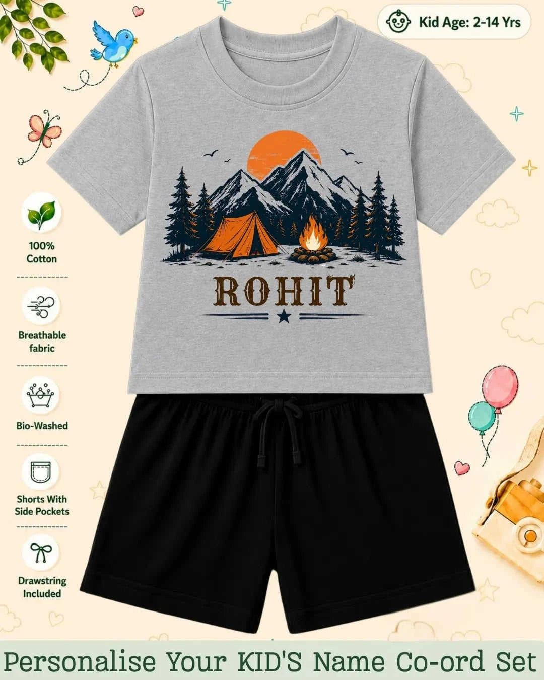 Adventure Custom Kid Co-ord Set Swiftsoul