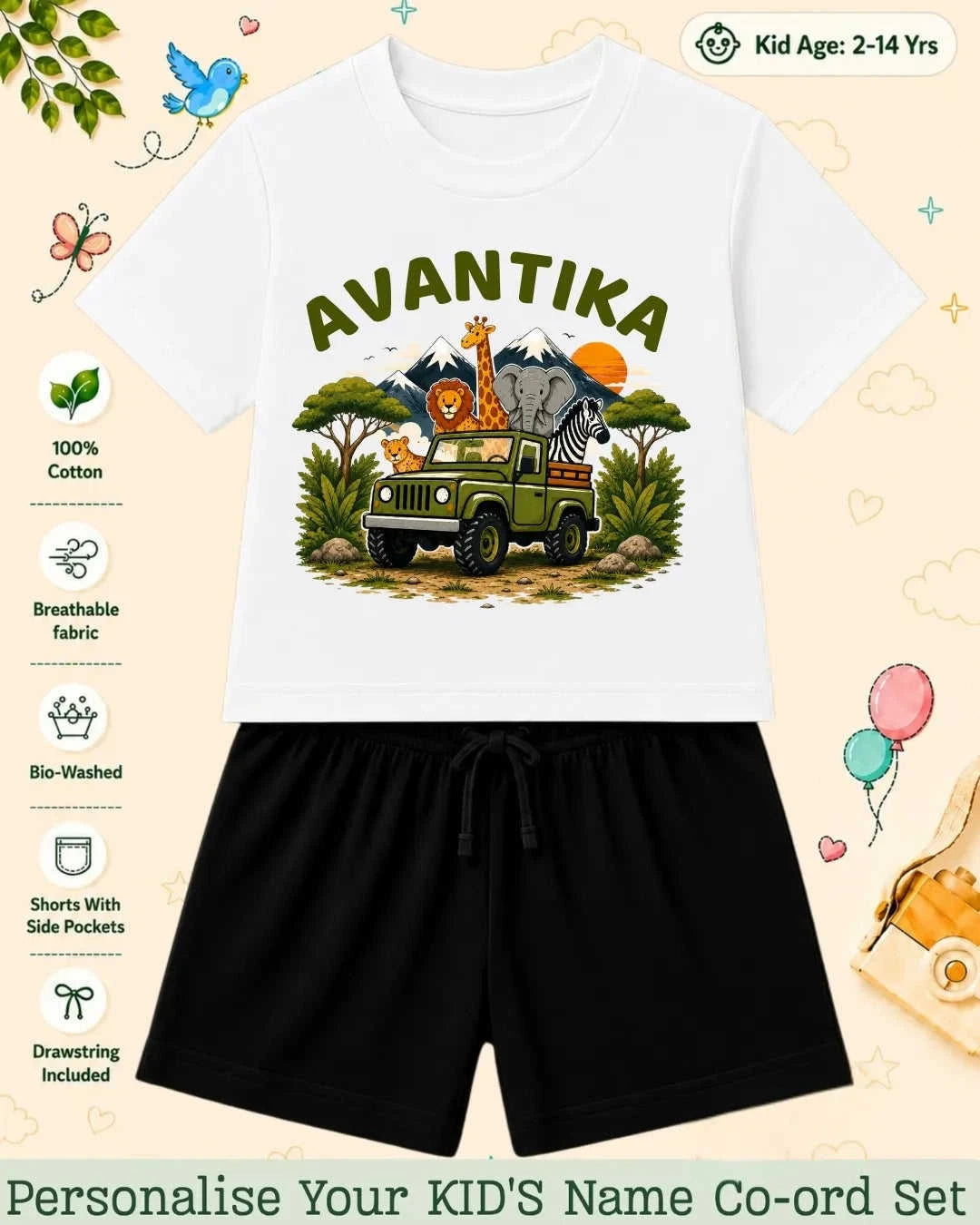 Adventure Custom Kid Co-ord Set Swiftsoul