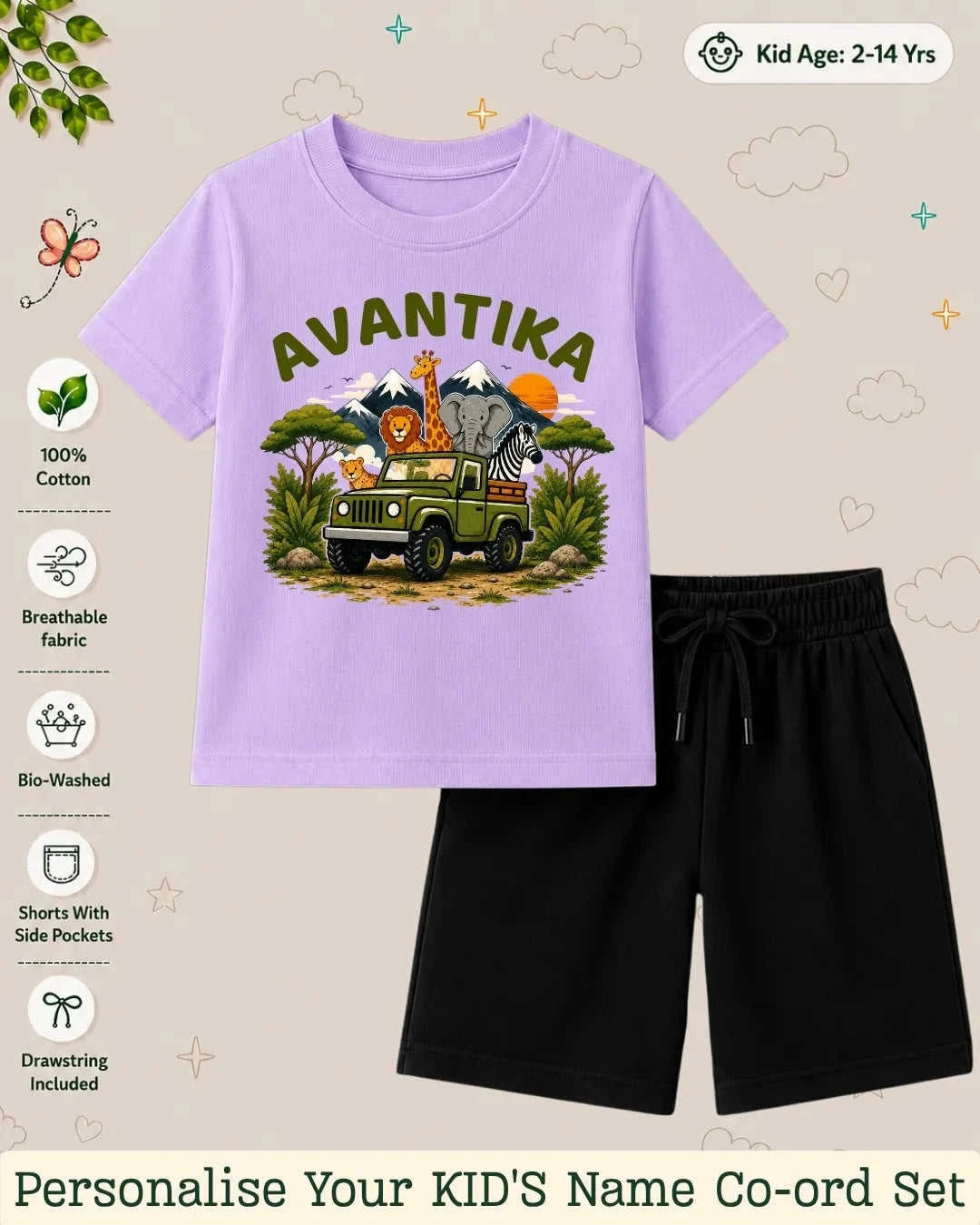 Adventure Custom Kid Co-ord Set Swiftsoul