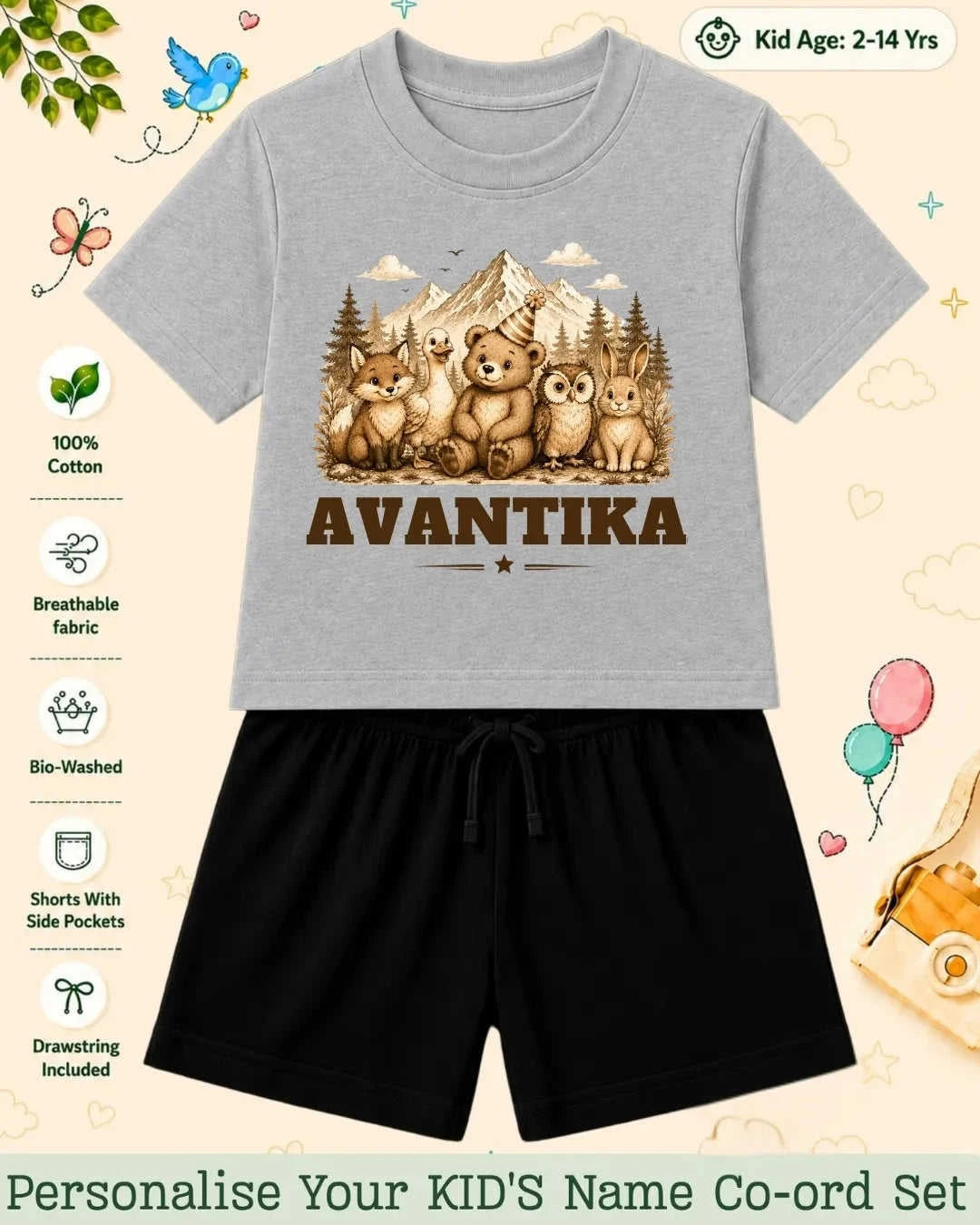 Adventure Custom Kid Co-ord Set Swiftsoul