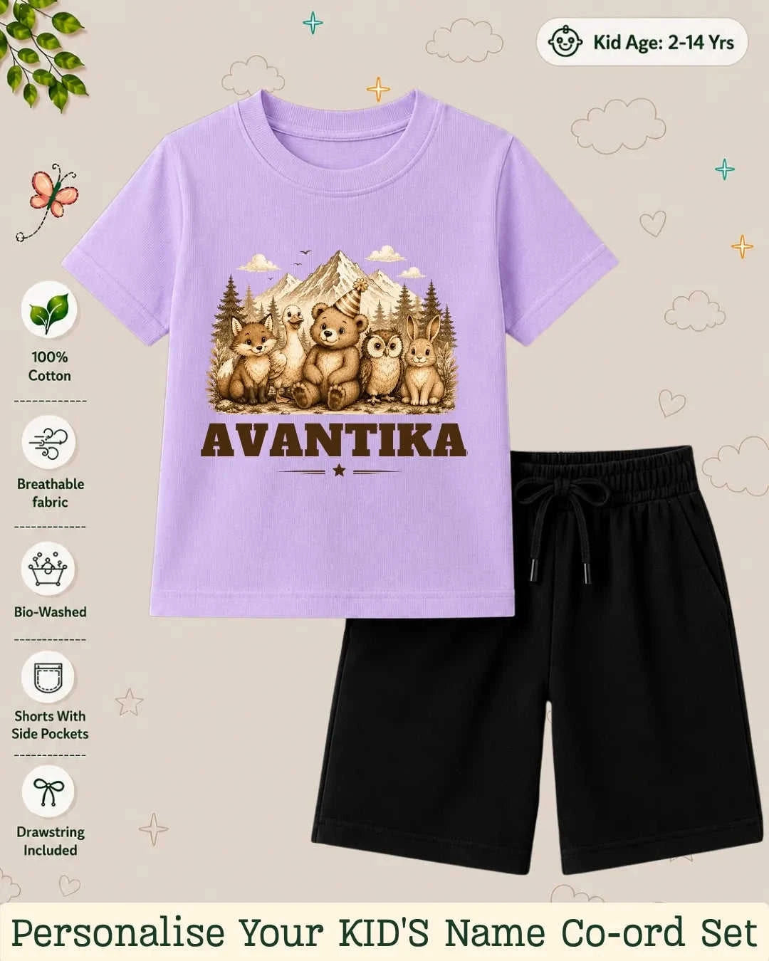 Adventure Custom Kid Co-ord Set Swiftsoul