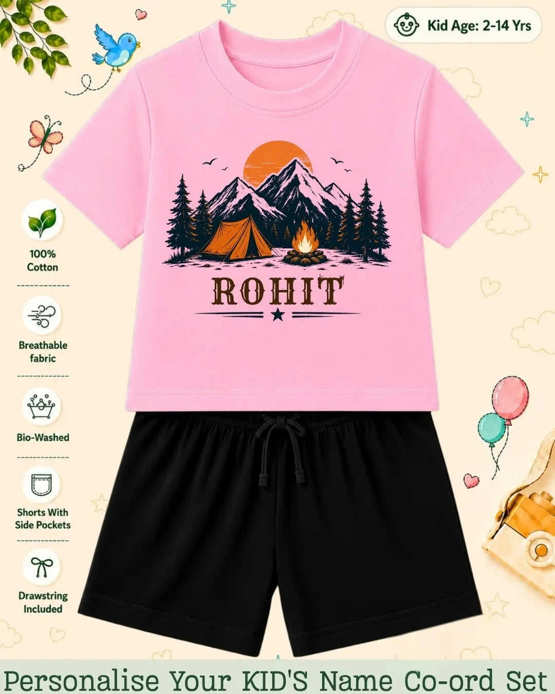 Adventure Custom Kid Co-ord Set Swiftsoul