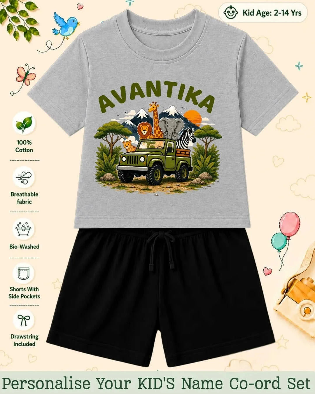 Adventure Custom Kid Co-ord Set Swiftsoul