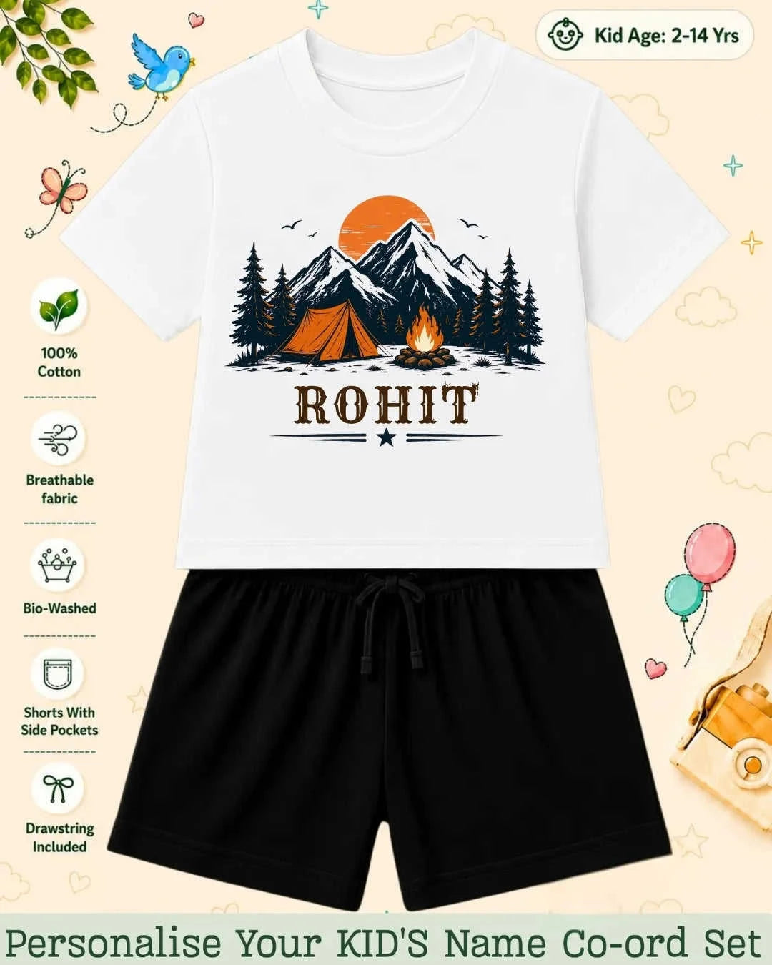 Adventure Custom Kid Co-ord Set Swiftsoul