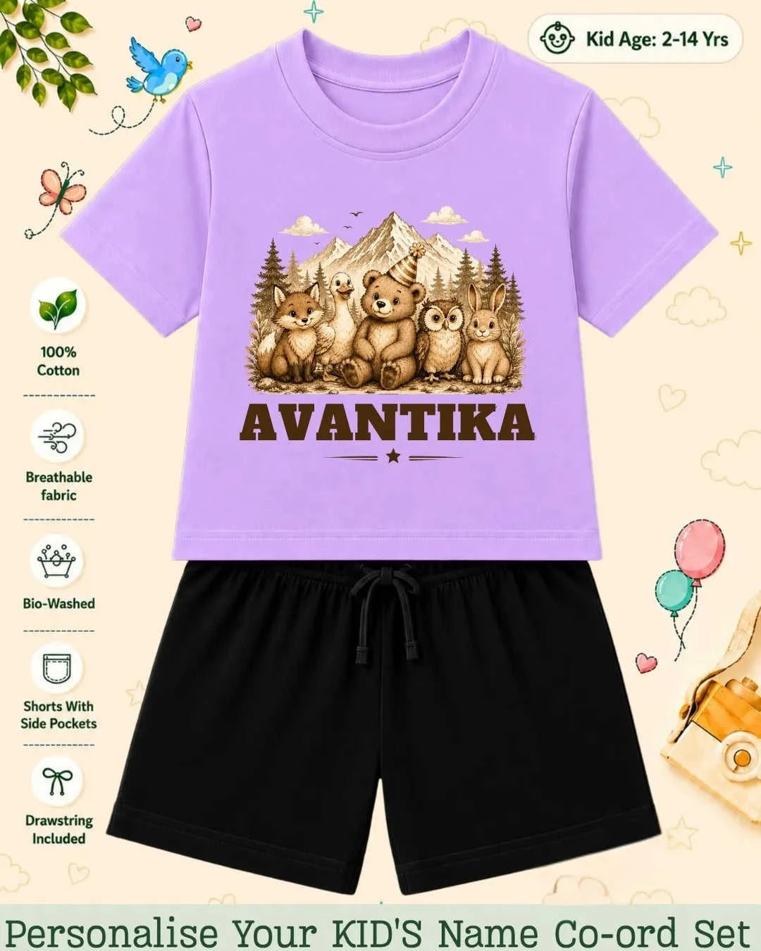 Adventure Custom Kid Co-ord Set Swiftsoul