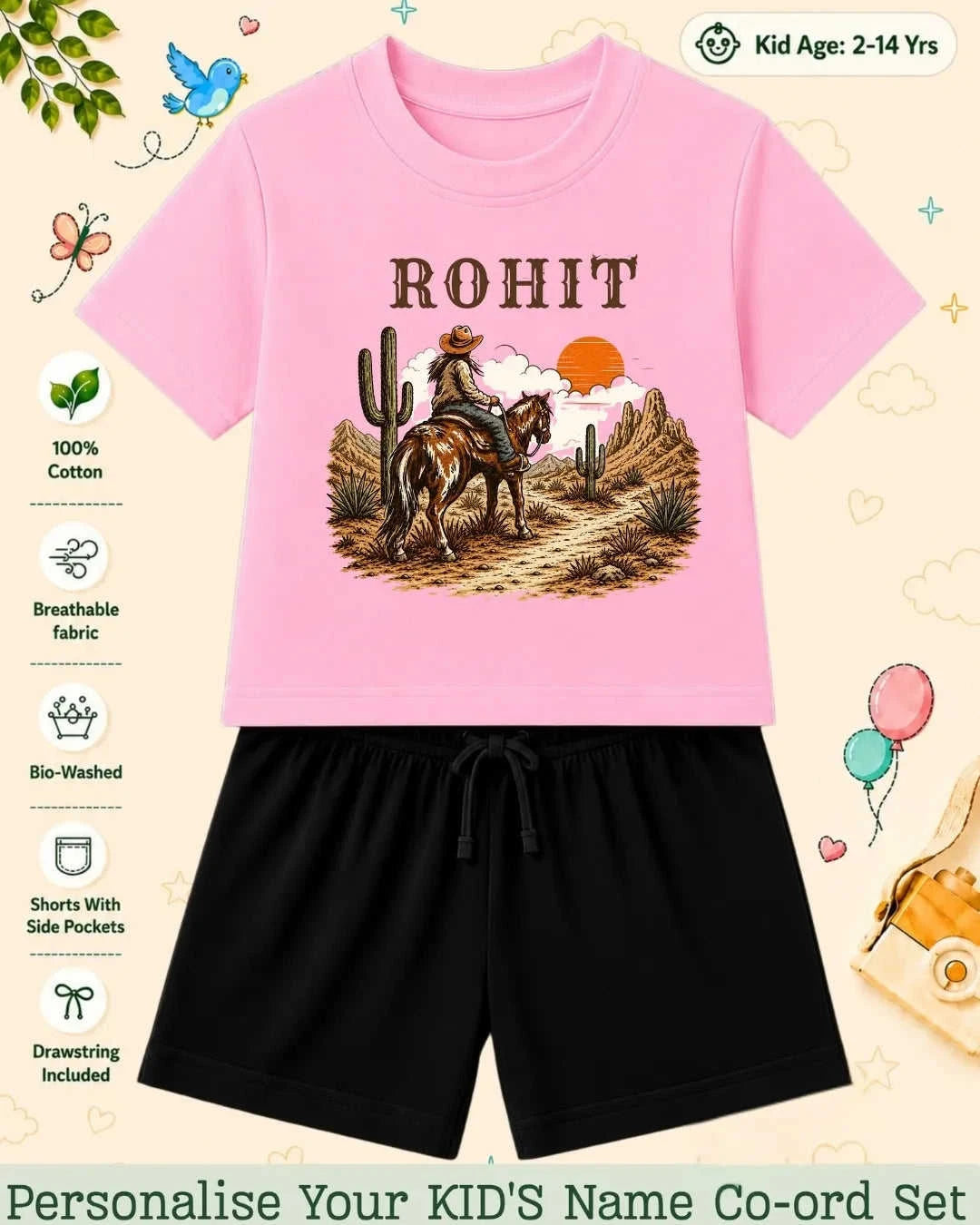 Adventure Custom Kid Co-ord Set Swiftsoul