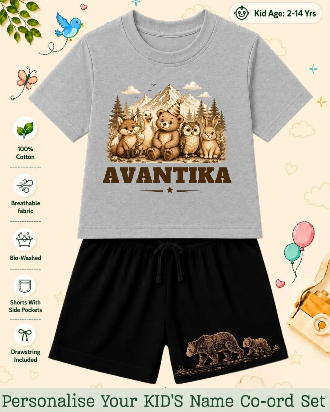 Adventure Custom Kid's Co-ord Set Swiftsoul