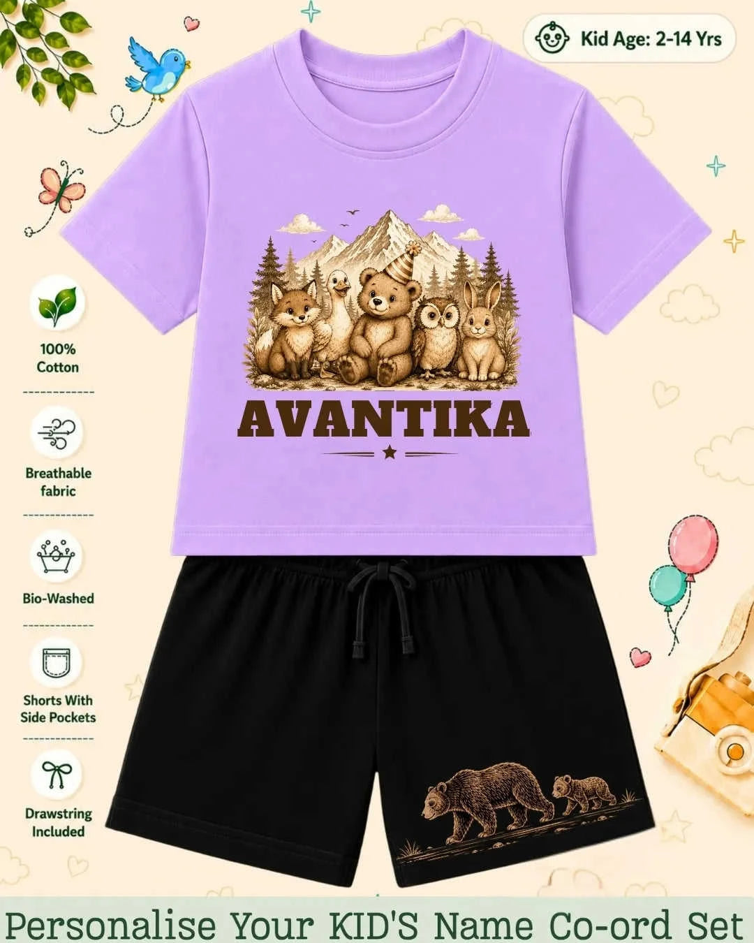 Adventure Custom Kid's Co-ord Set Swiftsoul