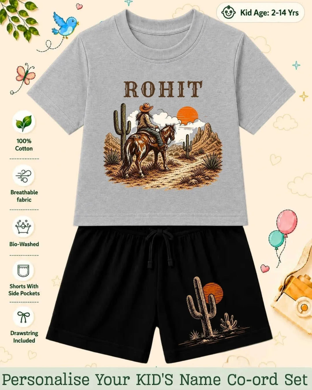 Adventure Custom Kid's Co-ord Set Swiftsoul
