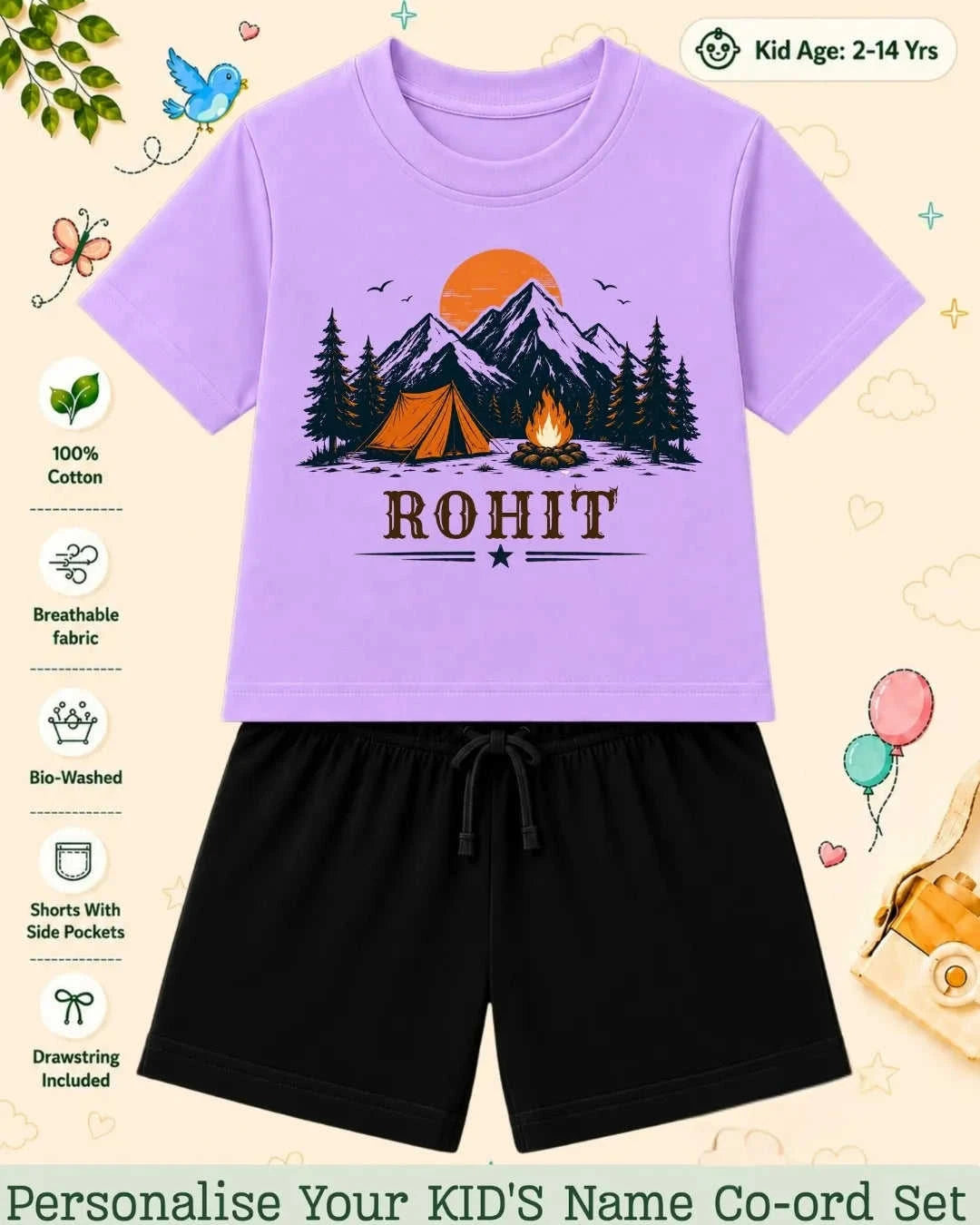 Adventure Custom Kid's Co-ord Set Swiftsoul