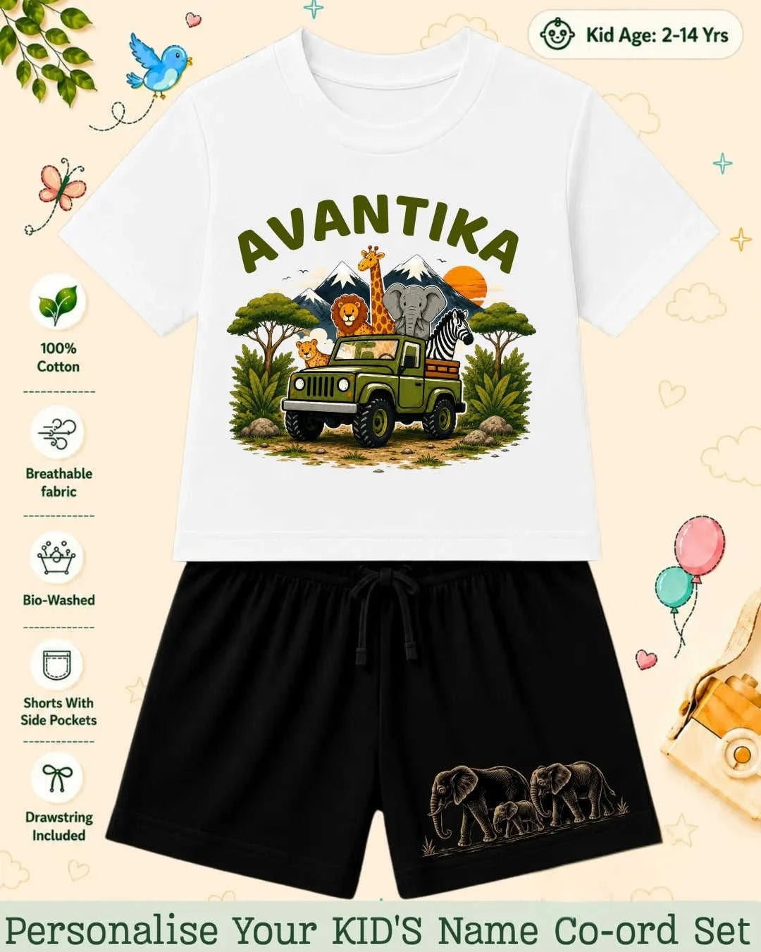 Adventure Custom Kid's Co-ord Set Swiftsoul