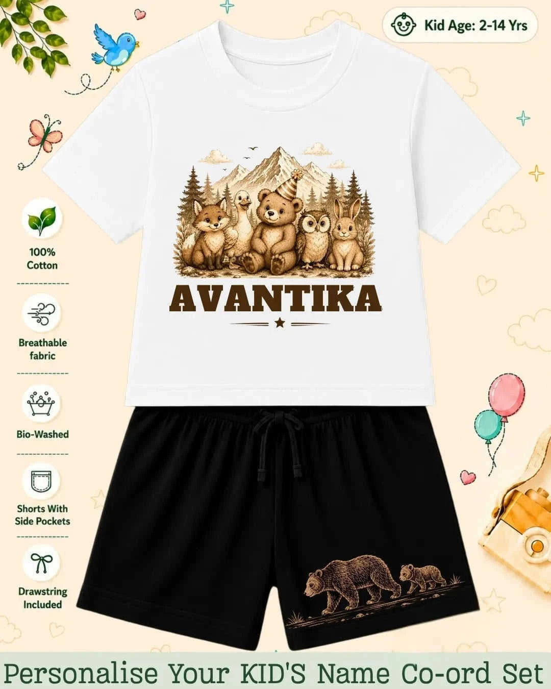 Adventure Custom Kid's Co-ord Set Swiftsoul