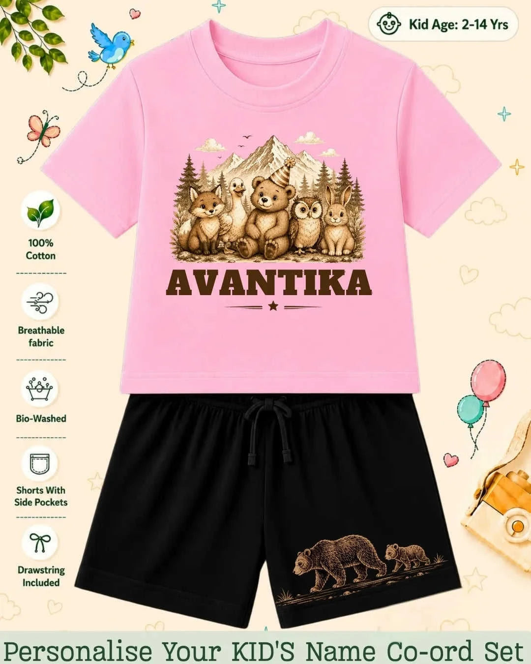 Adventure Custom Kid's Co-ord Set Swiftsoul
