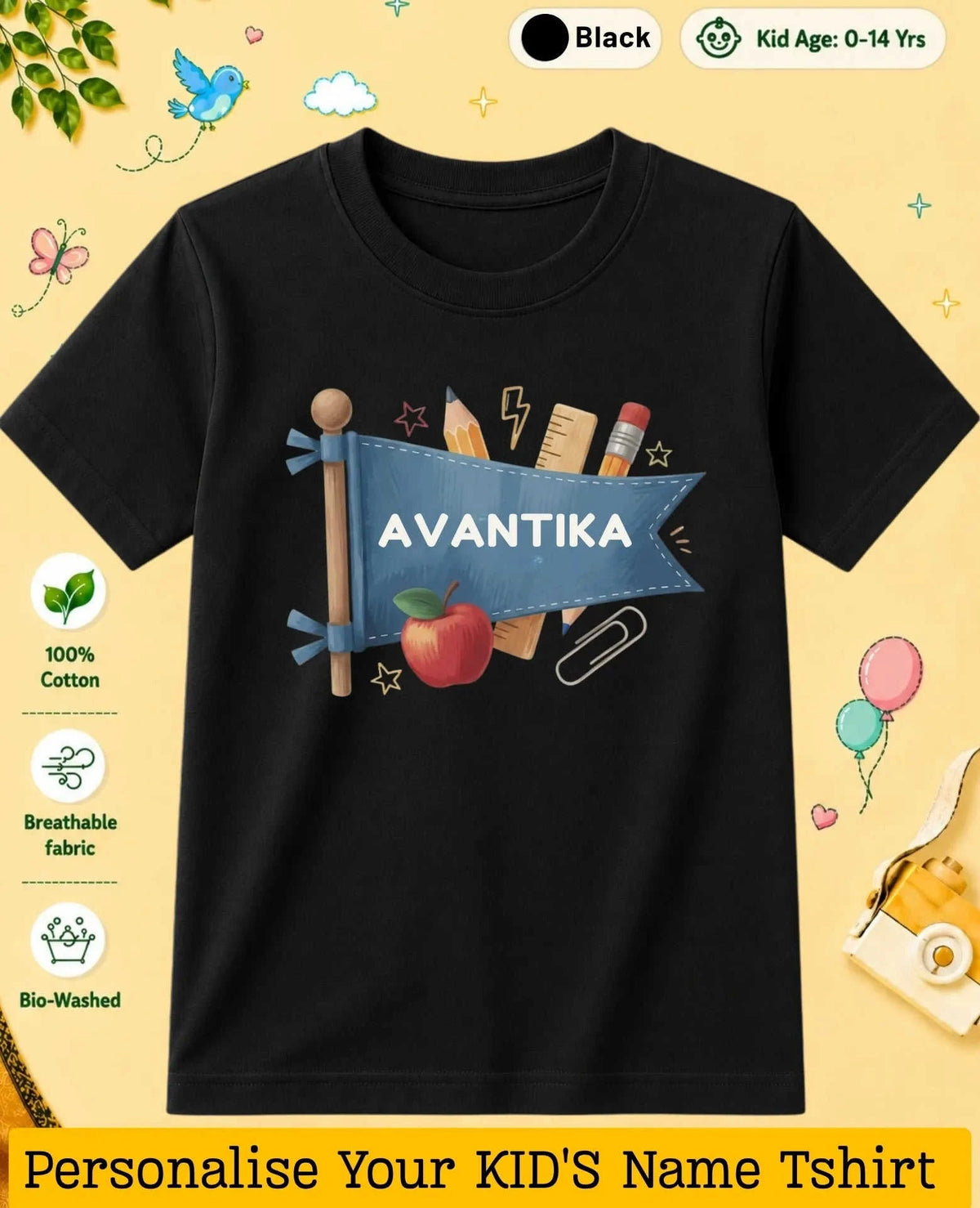 Back To School Custom Kid Cotton Tshirt Swiftsoul