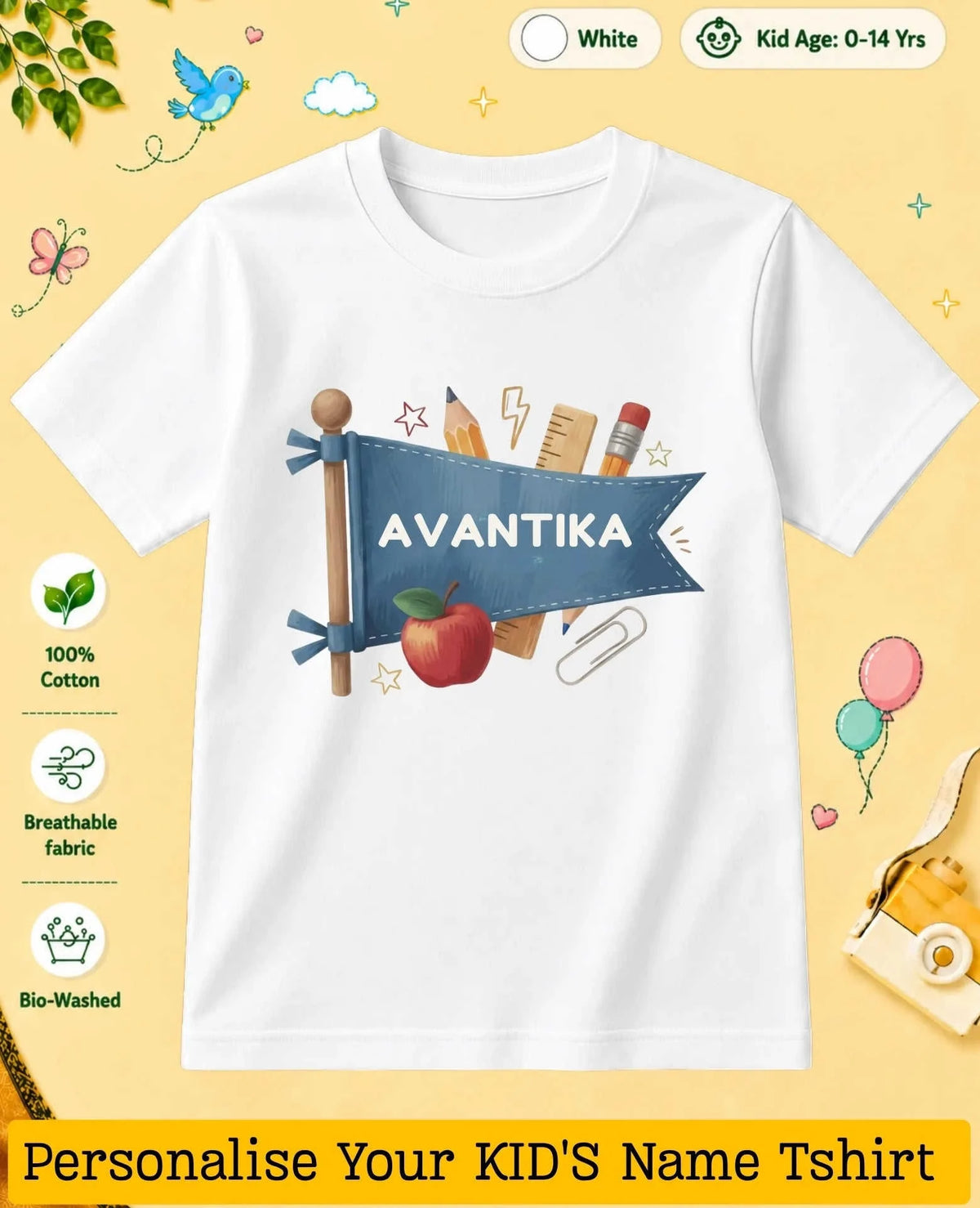 Back To School Custom Kid Cotton Tshirt Swiftsoul