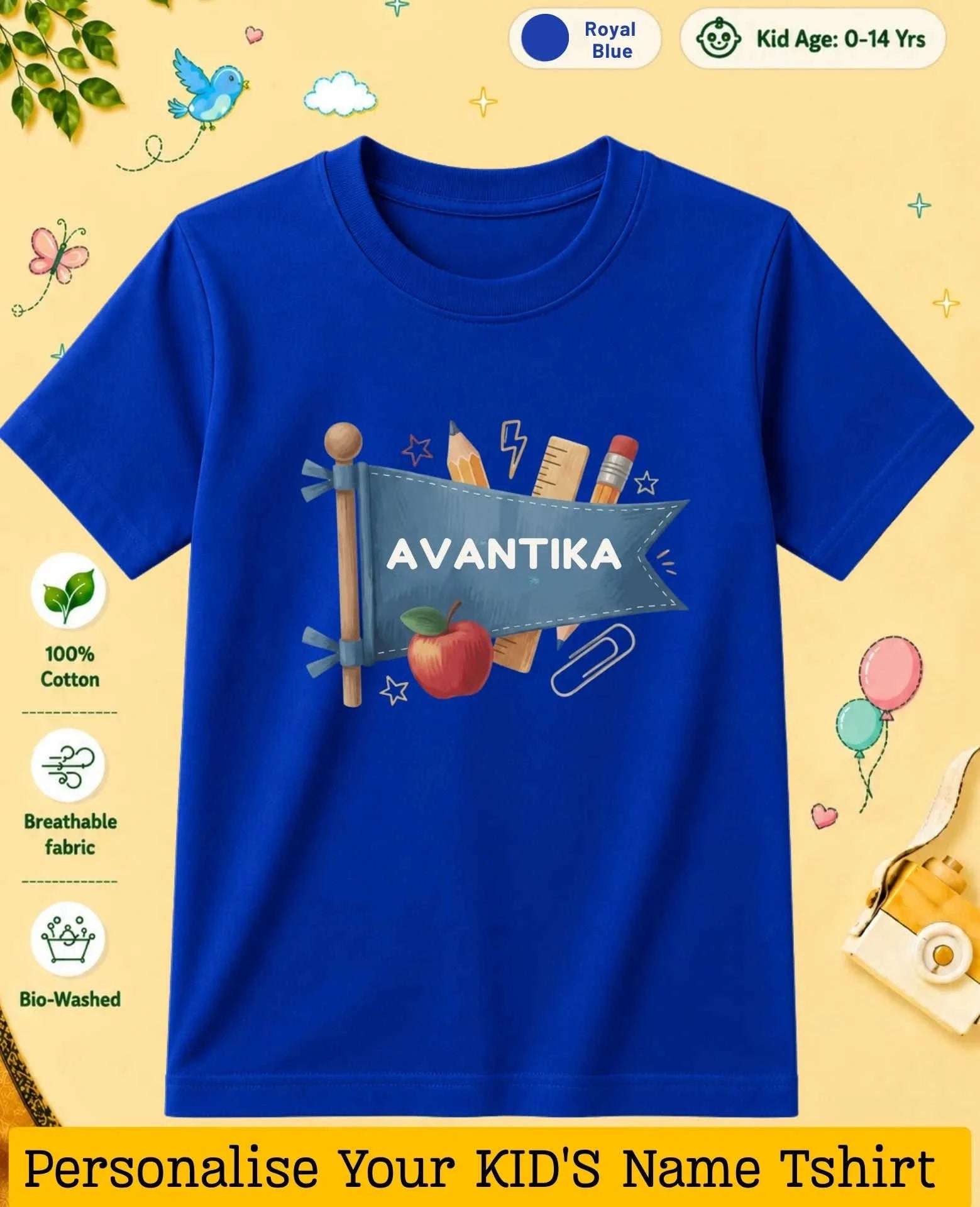 Back To School Custom Kid Cotton Tshirt Swiftsoul