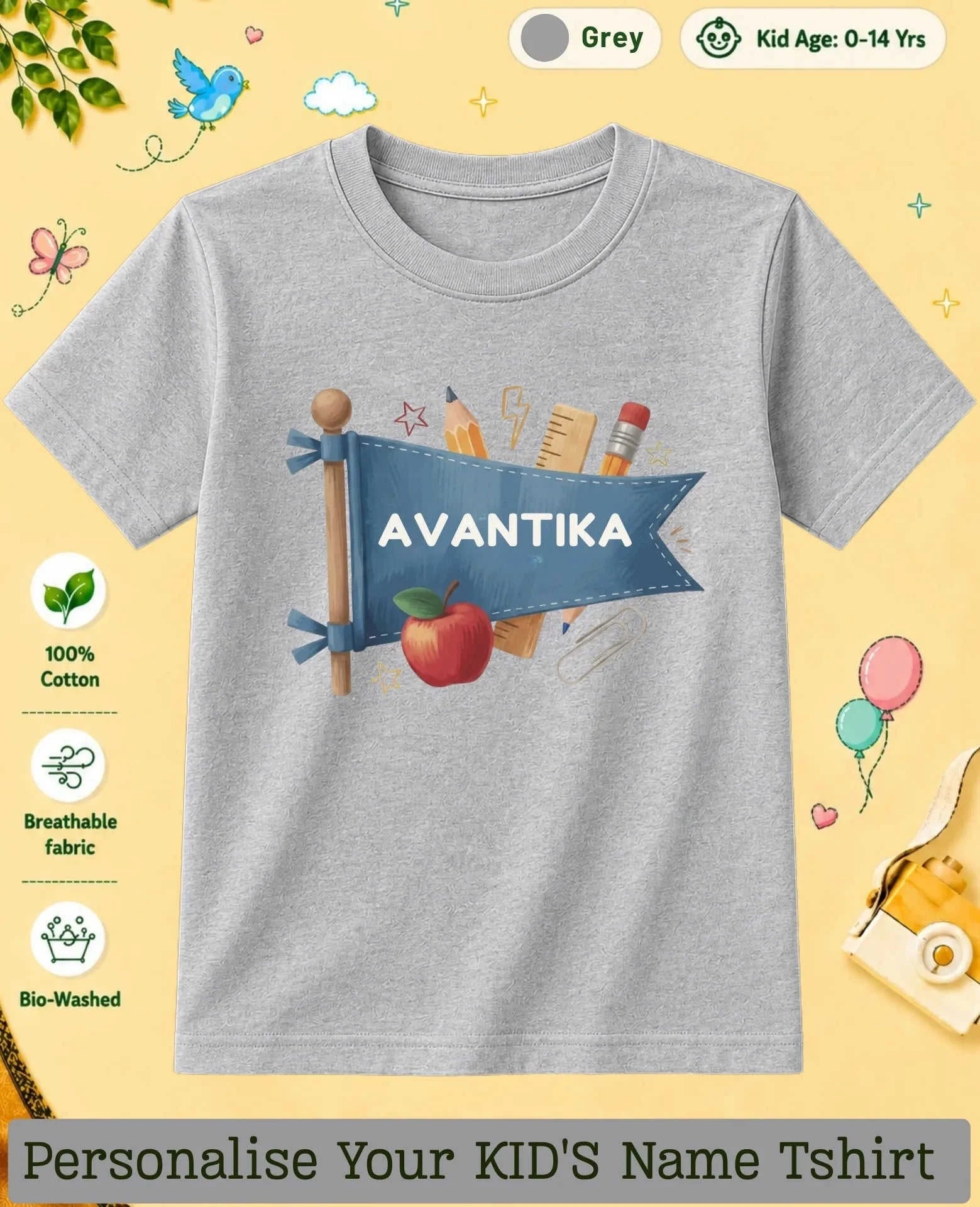 Back To School Custom Kid Cotton Tshirt Swiftsoul