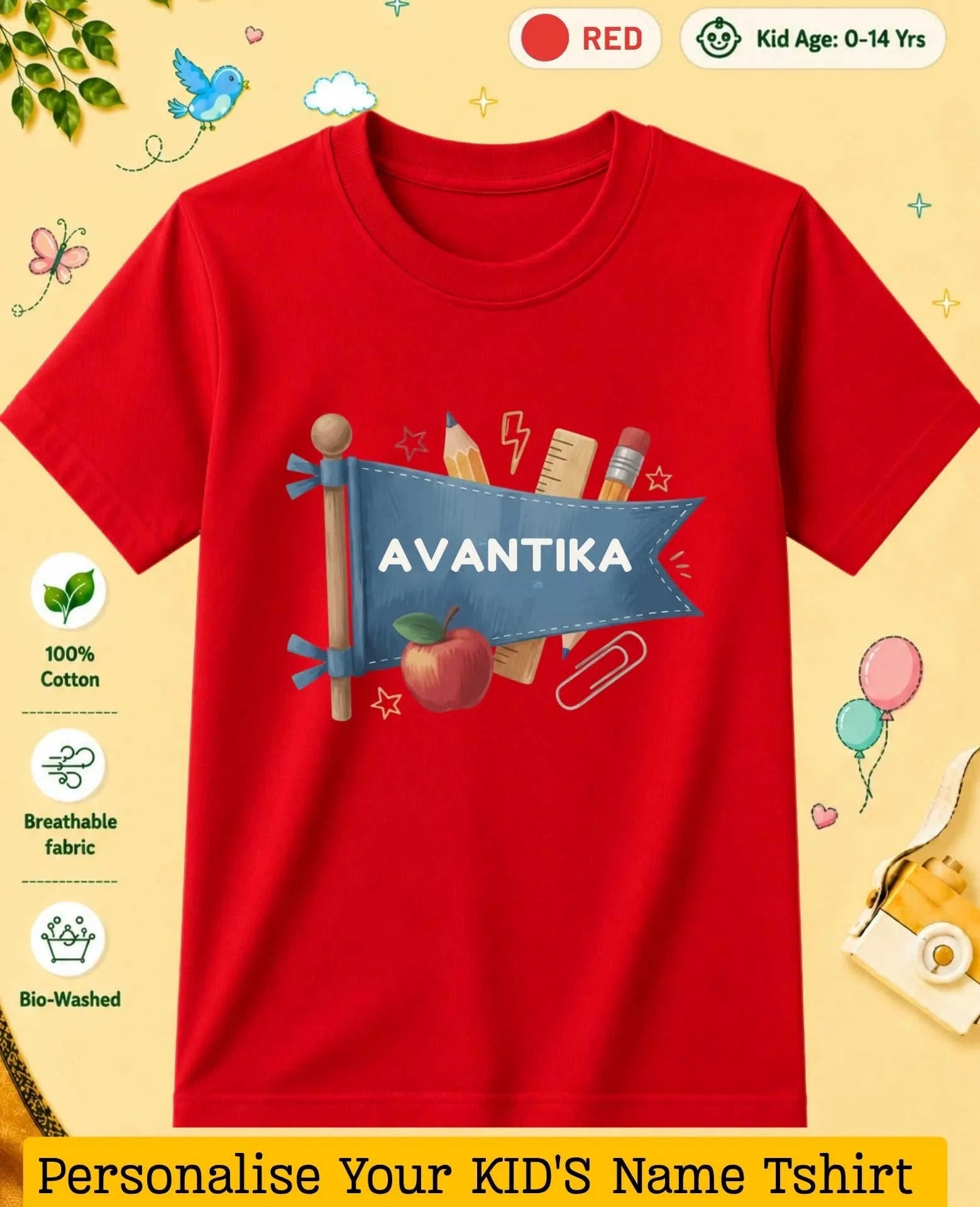 Back To School Custom Kid Cotton Tshirt Swiftsoul