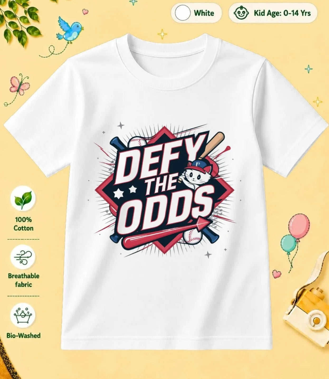Baseball Kid Cotton Tee Swiftsoul
