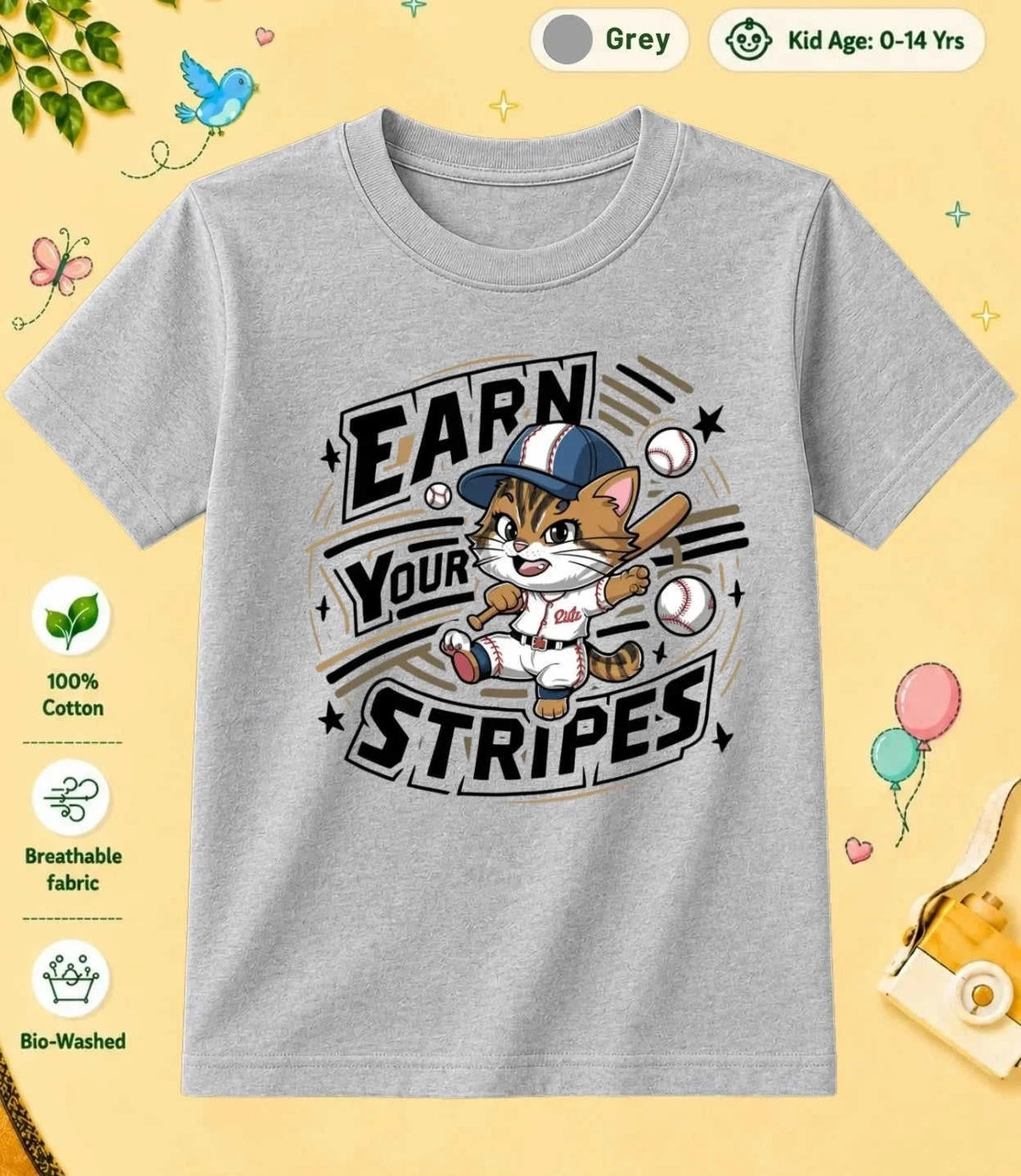 Baseball Kid Cotton Tee Swiftsoul