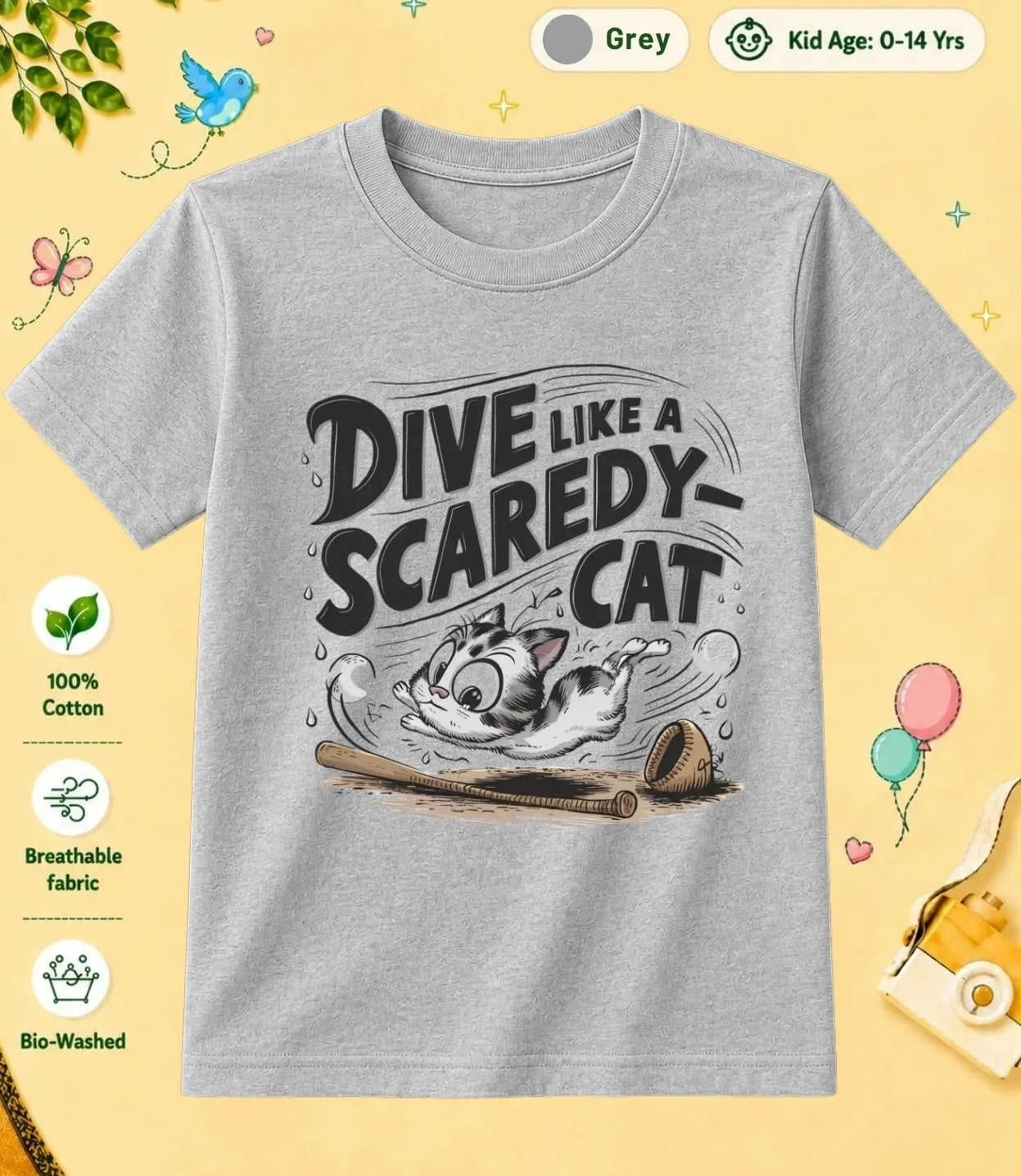 Baseball Kid Cotton Tee Swiftsoul