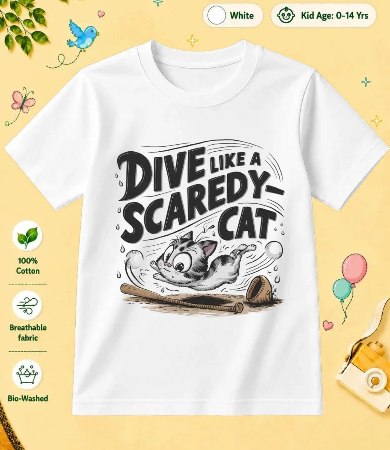 Baseball Kid Cotton Tee Swiftsoul