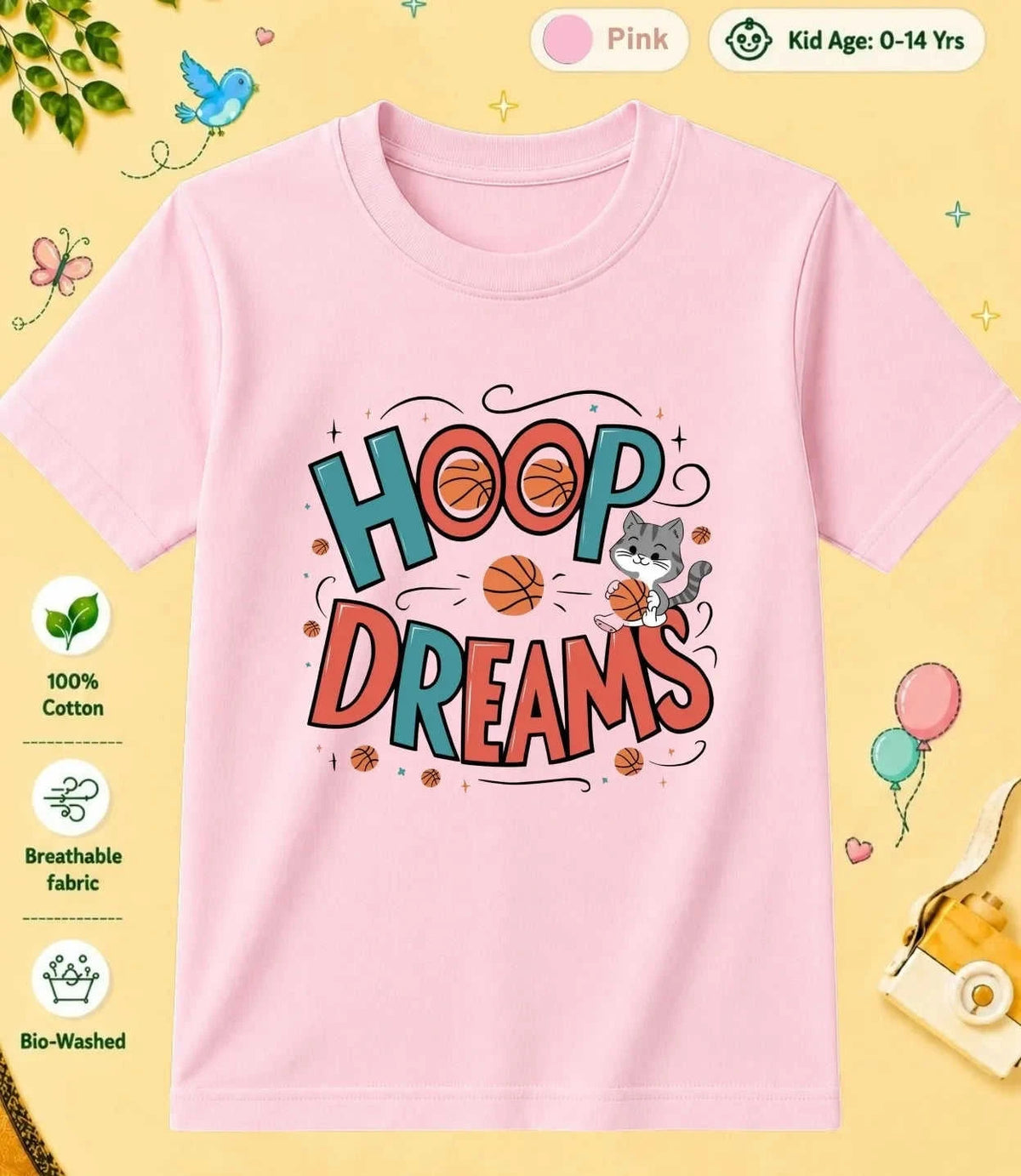 Basketball Kid Cotton Tee Swiftsoul