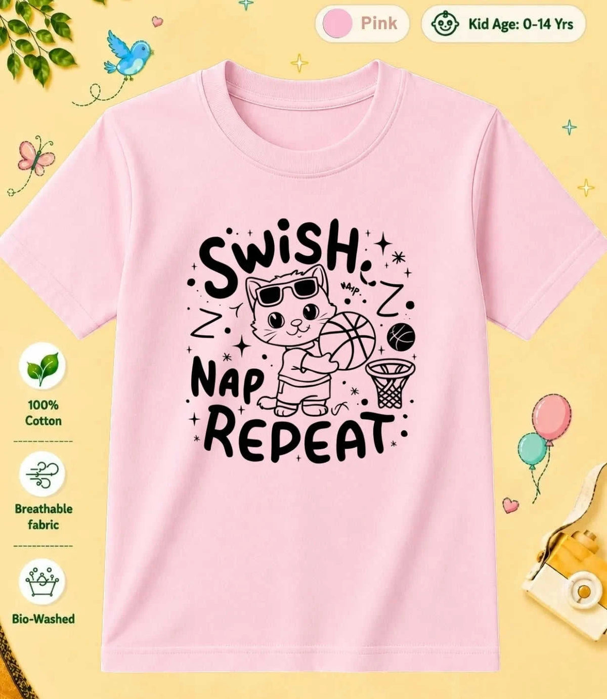Basketball Kid Cotton Tee Swiftsoul