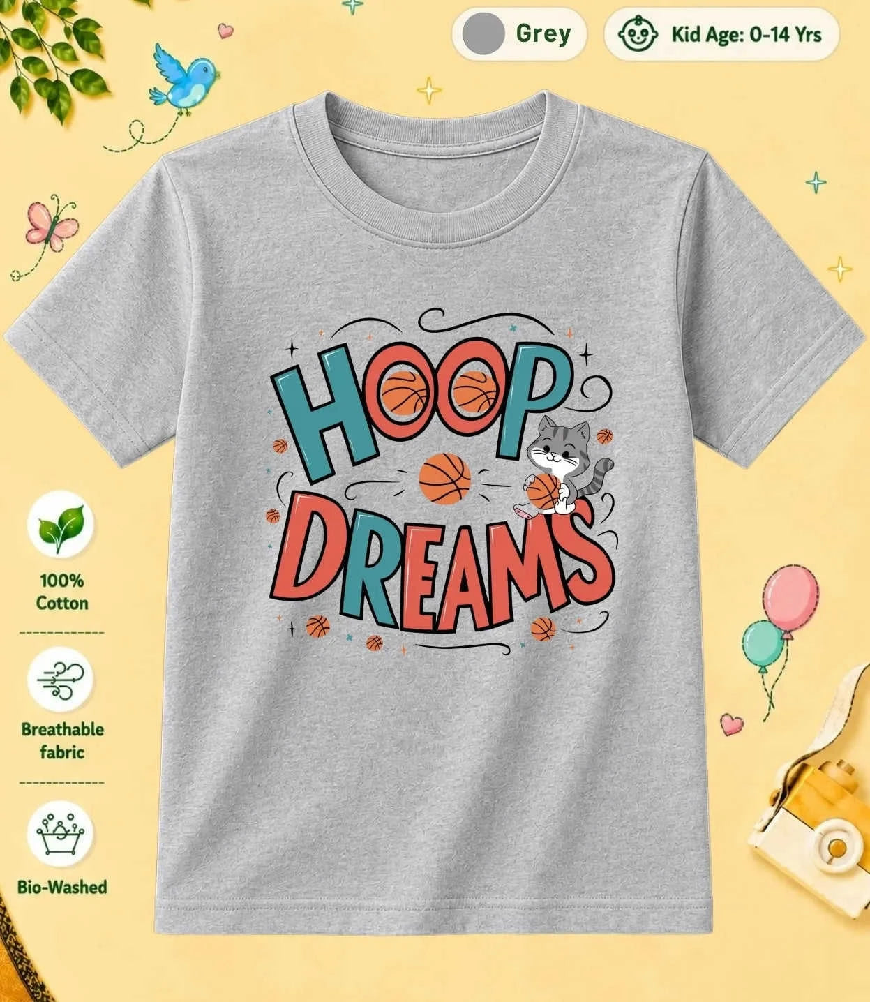 Basketball Kid Cotton Tee Swiftsoul