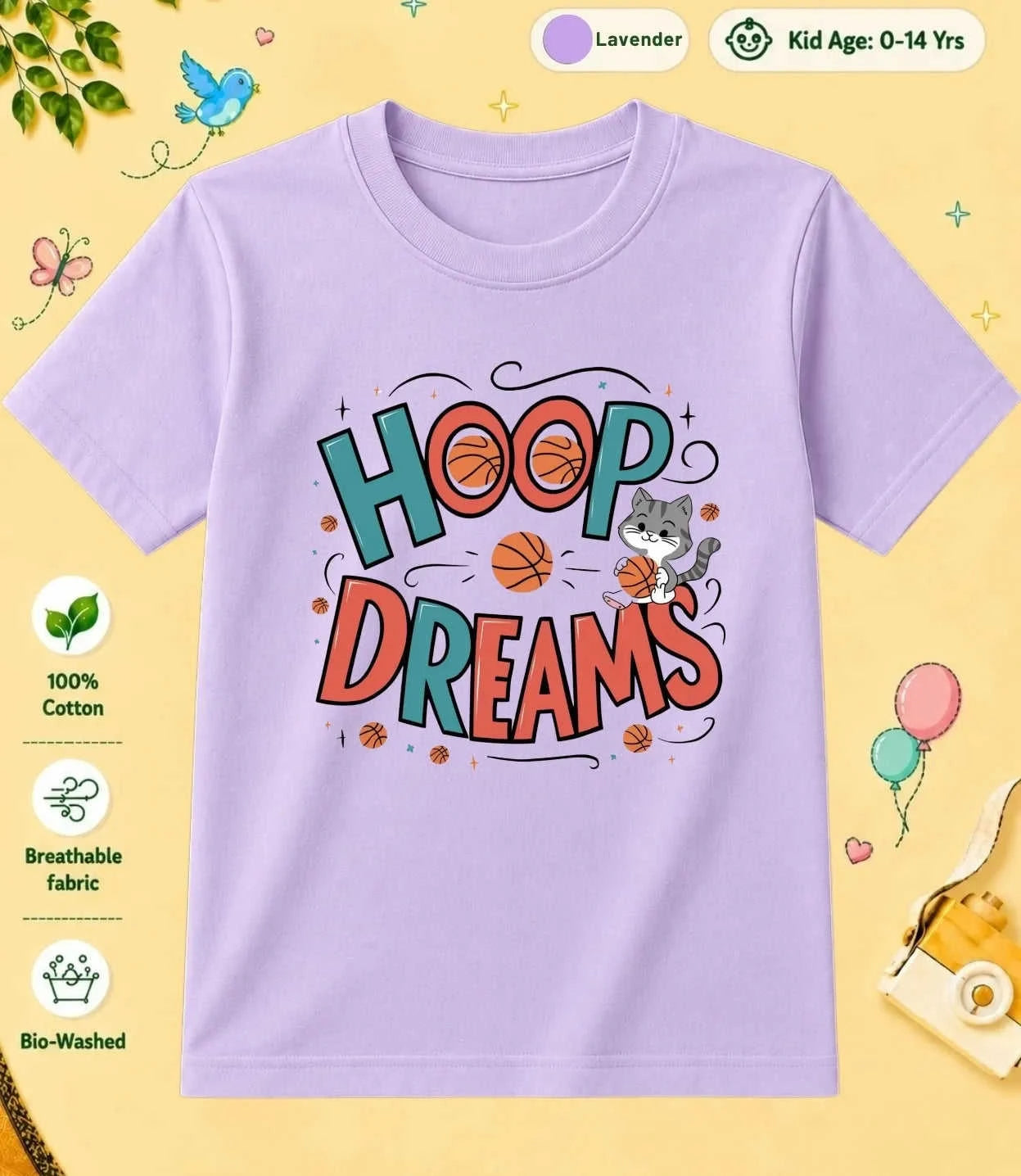 Basketball Kid Cotton Tee Swiftsoul
