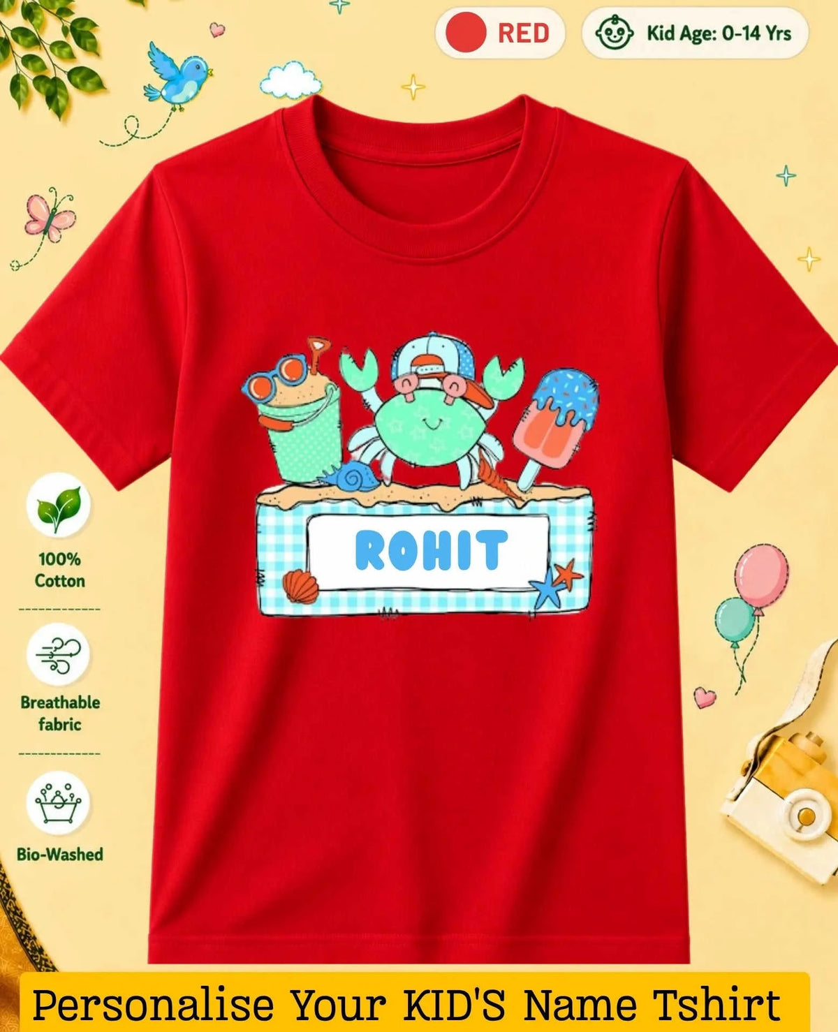 Beach Custom Kid Cotton Tshirt Swiftsoul