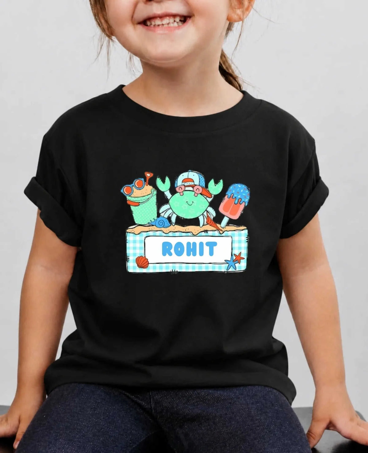 Beach Custom Kid Cotton Tshirt Swiftsoul