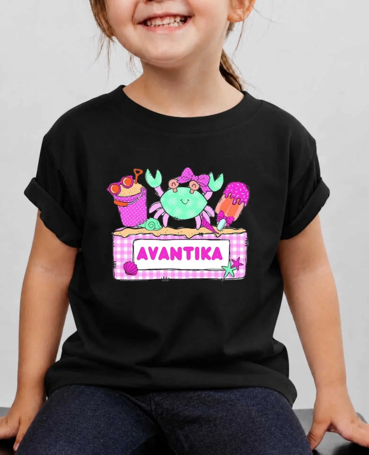 Beach Custom Kid Cotton Tshirt Swiftsoul