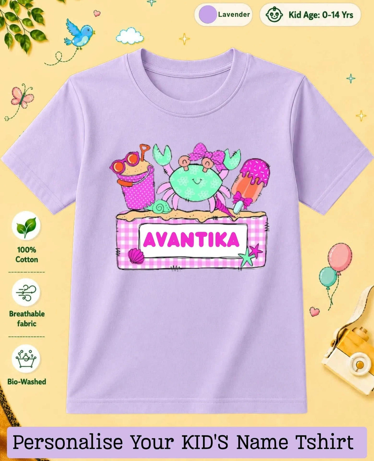 Beach Custom Kid Cotton Tshirt Swiftsoul