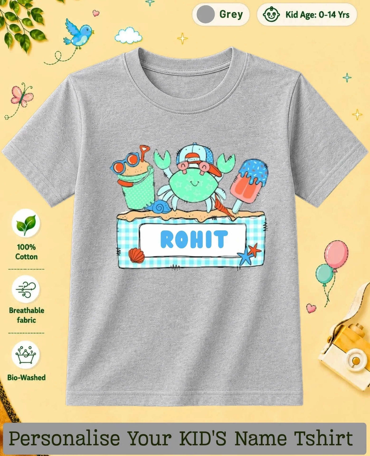 Beach Custom Kid Cotton Tshirt Swiftsoul