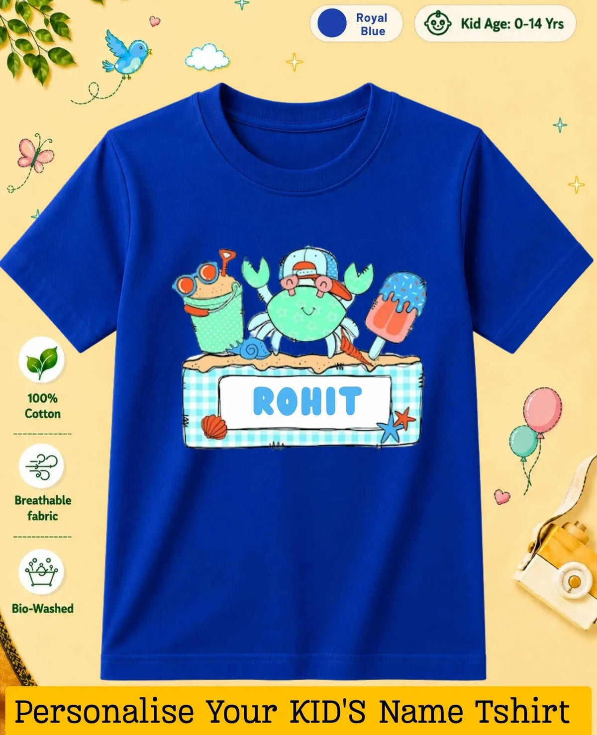 Beach Custom Kid Cotton Tshirt Swiftsoul